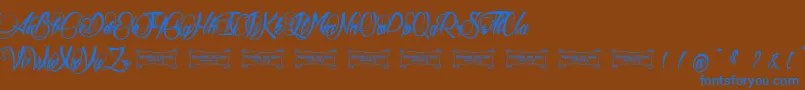 Aldebaran Font – Blue Fonts on Brown Background