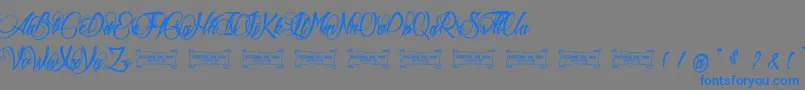 Aldebaran Font – Blue Fonts on Gray Background