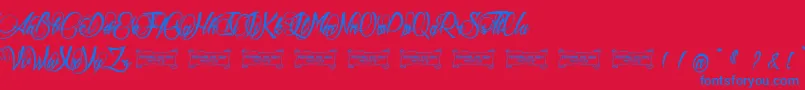 Aldebaran Font – Blue Fonts on Red Background