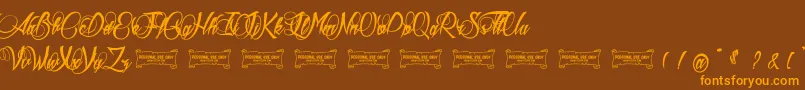 Aldebaran Font – Orange Fonts on Brown Background