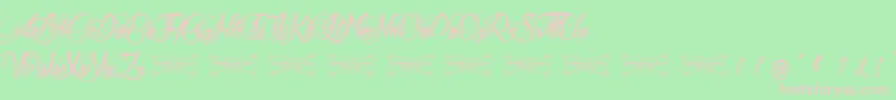 Aldebaran Font – Pink Fonts on Green Background