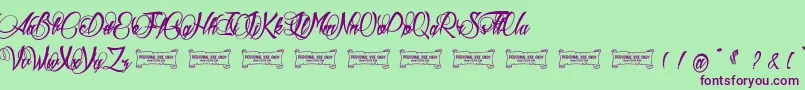 Aldebaran Font – Purple Fonts on Green Background