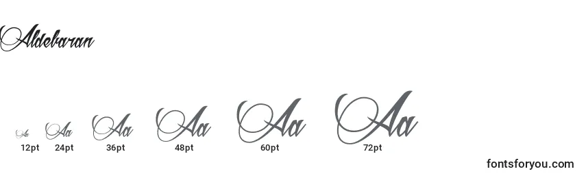 Размеры шрифта Aldebaran