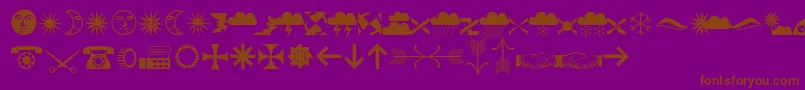 フォントOzdoby – 紫色の背景に茶色のフォント