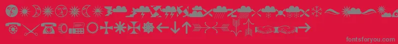 Ozdoby Font – Gray Fonts on Red Background