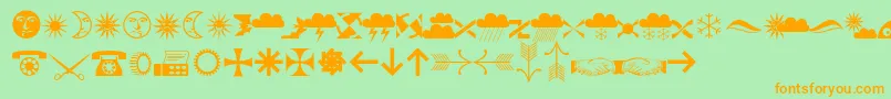 Police Ozdoby – polices orange sur fond vert