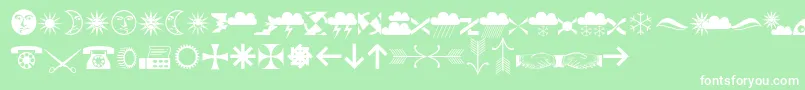 フォントOzdoby – 緑の背景に白い文字