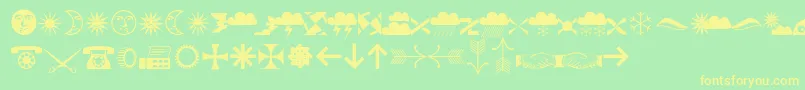 Ozdoby Font – Yellow Fonts on Green Background
