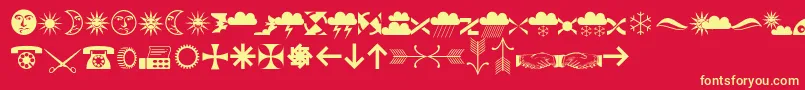 Ozdoby Font – Yellow Fonts on Red Background