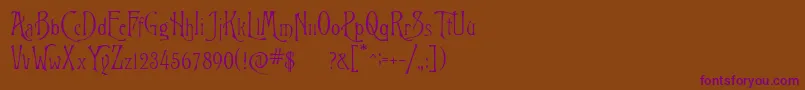 Rigoletto Font – Purple Fonts on Brown Background