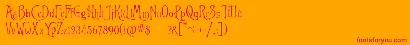 Rigoletto Font – Red Fonts on Orange Background