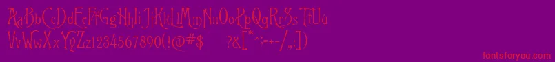 Rigoletto Font – Red Fonts on Purple Background