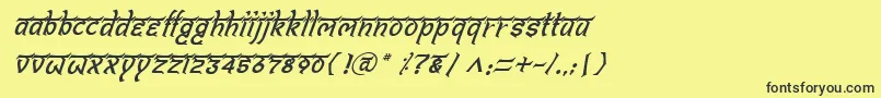 Шрифт BitlingshivomItalic – чёрные шрифты на жёлтом фоне