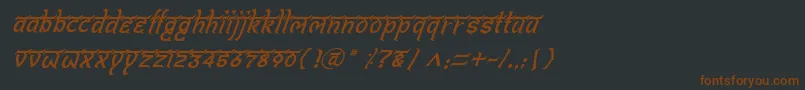 Czcionka BitlingshivomItalic – brązowe czcionki na czarnym tle