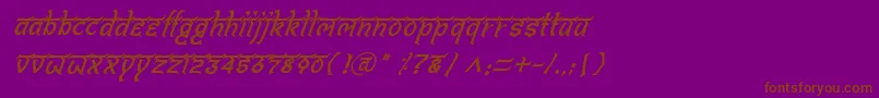 フォントBitlingshivomItalic – 紫色の背景に茶色のフォント