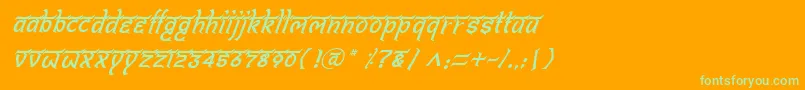 Шрифт BitlingshivomItalic – зелёные шрифты на оранжевом фоне