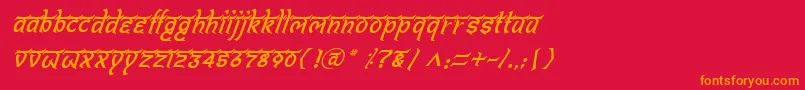 Шрифт BitlingshivomItalic – оранжевые шрифты на красном фоне