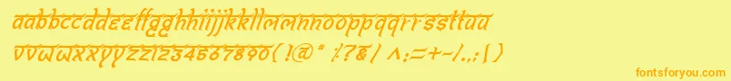 Шрифт BitlingshivomItalic – оранжевые шрифты на жёлтом фоне