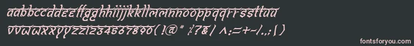 BitlingshivomItalic-fontti – vaaleanpunaiset fontit mustalla taustalla