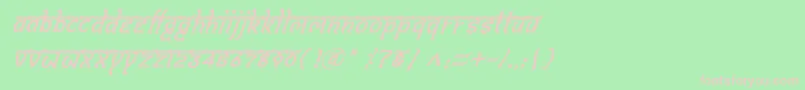 BitlingshivomItalic Font – Pink Fonts on Green Background