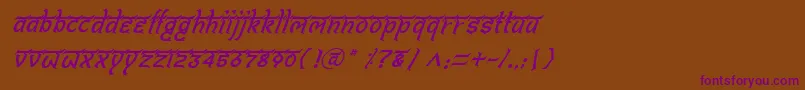 BitlingshivomItalic Font – Purple Fonts on Brown Background