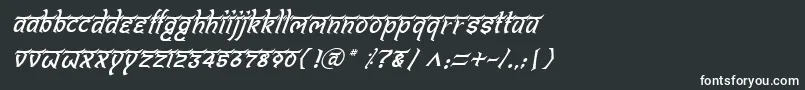 Czcionka BitlingshivomItalic – białe czcionki na czarnym tle