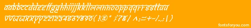 Czcionka BitlingshivomItalic – białe czcionki na pomarańczowym tle