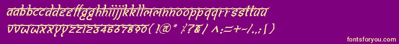 Czcionka BitlingshivomItalic – żółte czcionki na fioletowym tle