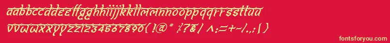 フォントBitlingshivomItalic – 黄色の文字、赤い背景