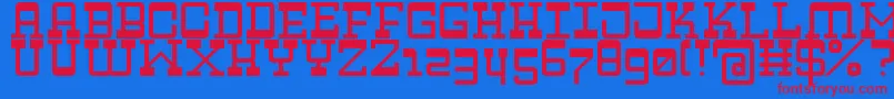 フォントZapadniCapitals – 赤い文字の青い背景