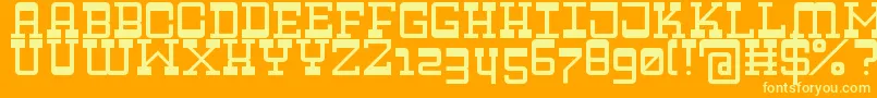 ZapadniCapitals Font – Yellow Fonts on Orange Background