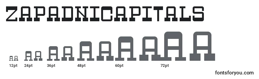 Размеры шрифта ZapadniCapitals
