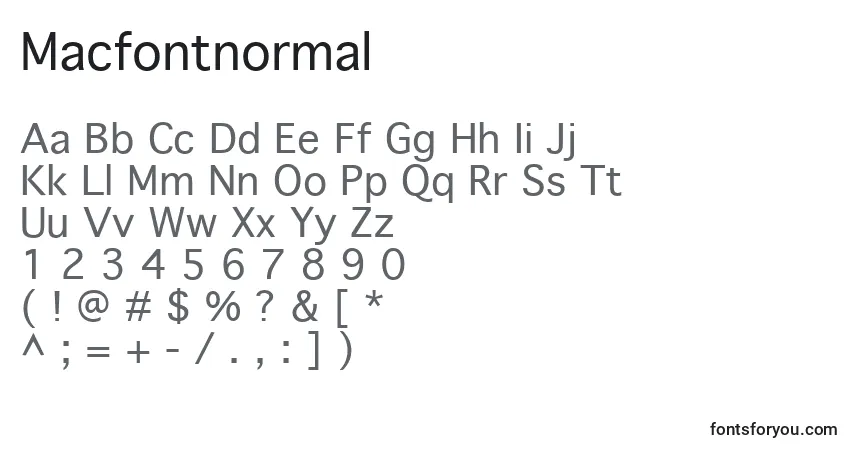 Macfontnormal-fontti – aakkoset, numerot, erikoismerkit