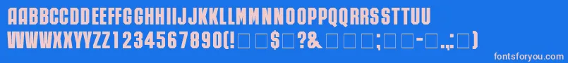 RubickNormal-fontti – vaaleanpunaiset fontit sinisellä taustalla