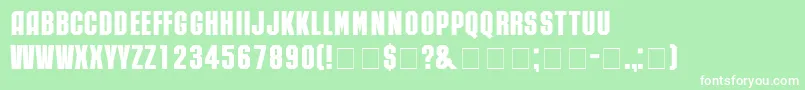 Fonte RubickNormal – fontes brancas em um fundo verde