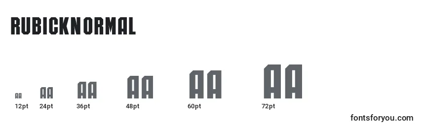 RubickNormal Font Sizes