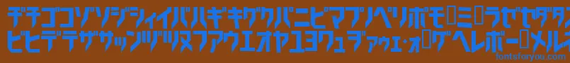 フォントTricrg – 茶色の背景に青い文字