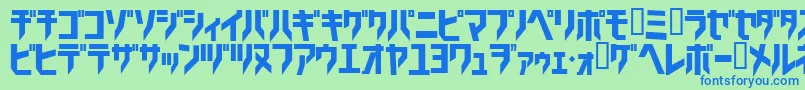 フォントTricrg – 青い文字は緑の背景です。