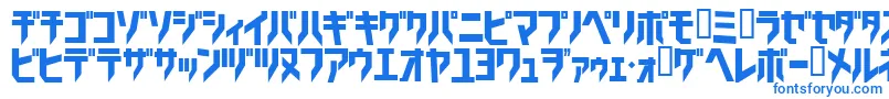 フォントTricrg – 白い背景に青い文字