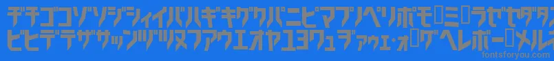 フォントTricrg – 青い背景に灰色の文字