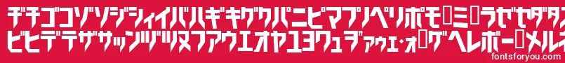 フォントTricrg – 赤い背景に白い文字