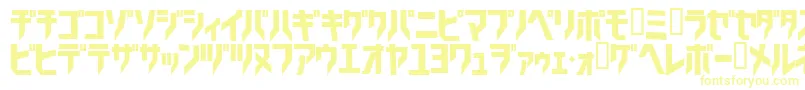 フォントTricrg – 白い背景に黄色の文字