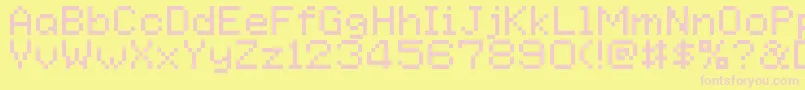 GoldenSun-fontti – vaaleanpunaiset fontit keltaisella taustalla