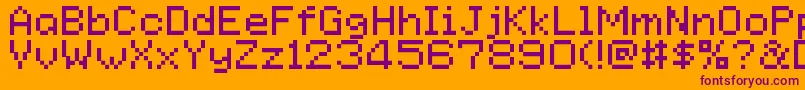 GoldenSun-fontti – violetit fontit oranssilla taustalla
