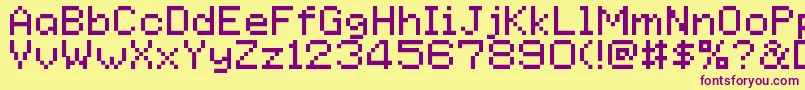 GoldenSun Font – Purple Fonts on Yellow Background