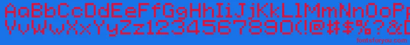 GoldenSun-fontti – punaiset fontit sinisellä taustalla
