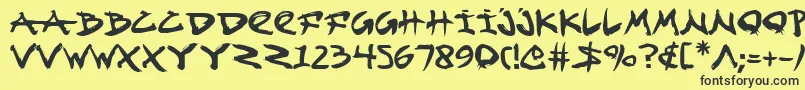 Fightkid Font – Black Fonts on Yellow Background