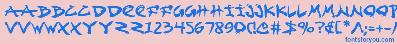 Fightkid Font – Blue Fonts on Pink Background