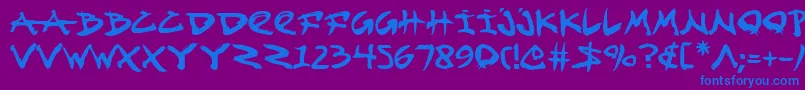 Fightkid Font – Blue Fonts on Purple Background