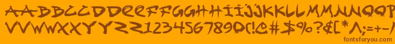 Fightkid Font – Brown Fonts on Orange Background